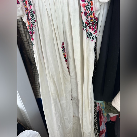 Traditional Mexican dress authentic hand stitched colorful embroidery cap sleeve - Picture 3 of 6